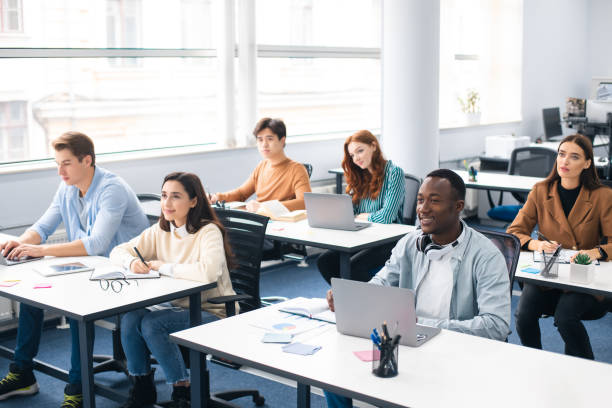 International students listening to classroom instruction